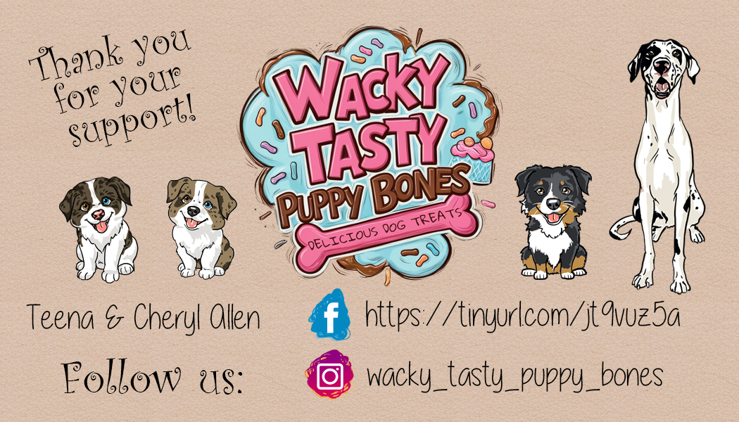 Wacky Tasty Puppy Bones business card